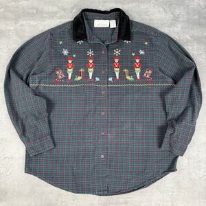 Vintage Christmas Nutcrackers Casey & Max Flannel Shirt